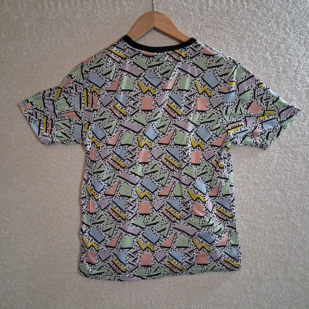 90s/80s T Shirt Women's Sz S Retro Save By The Bell Geometric Wacky Maximalist